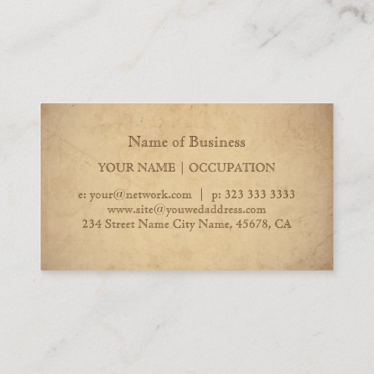 oud papier voor  herstel visitekaartje (Achterkant)