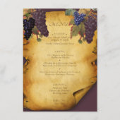 oud papier voor weddenschappen in de wijnbouw menu (Voorkant)