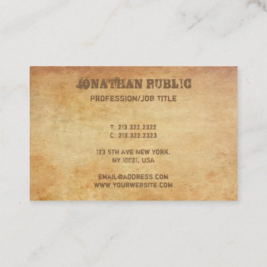  oud papier ziet de Sjabloon van de vervormde teks Visitekaartje (Achterkant)