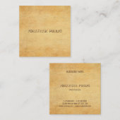  oud papier ziet er bedroefd script tekst chic vierkante visitekaartje (Voorkant / Achterkant)