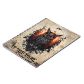  oud papier zwarte uil aangepaste offerte notitieboek (Linkerzijde)