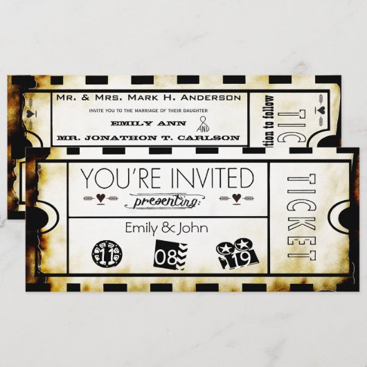 Oud papieren kaartje  Moderne Typografie Weddensch Kaart (Voorkant / Achterkant)