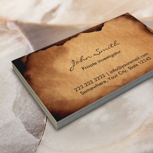 oud papieren onderzoeker visitekaartje