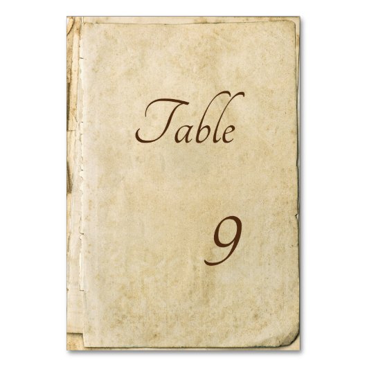 oud papieren rustig tabelnummer kaart (Voorkant)