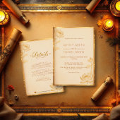 Oud Papyrus Luxe Goud Lotus Egyptische Bruiloft Kaart