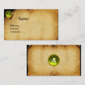 OUD PARCHMENT, GEM STONE, MONOGRAM geel Visitekaartje (Voorkant / Achterkant)