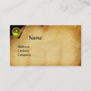 OUD PARCHMENT, GEM STONE, MONOGRAM geel Visitekaartje