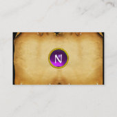 OUD PARCHMENT, GEM STONE, MONOGRAM paars Visitekaartje (Achterkant)