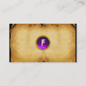 OUD PARCHMENT, GEM STONE, MONOGRAM paars Visitekaartje (Achterkant)