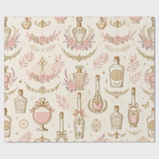 Oud parfumfles inpakpapier (Vlak)