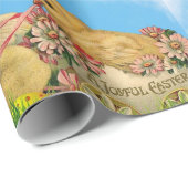 Oud Pasen Baby Kuiken Blauwe Inpakpapier (Rol Hoek)