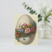 Oud Pasen Ei Met Bloemen Pasen Kaart (Staand voorkant)