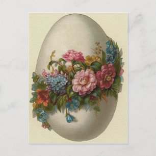Oud Pasen Ei Met Bloemen Pasen Kaart