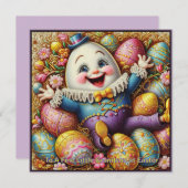 Oud Pasen ~FINE KLEINKIND ~ Humpty Dumpty~ Feestdagenkaart (Voorkant / Achterkant)