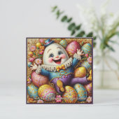 Oud Pasen ~FINE KLEINKIND ~ Humpty Dumpty~ Feestdagenkaart (Staand voorkant)