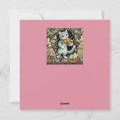 Oud Pasen ~ GELUKKIG PASEN ~ Kat en Viool ~ Feestdagenkaart (Achterkant)