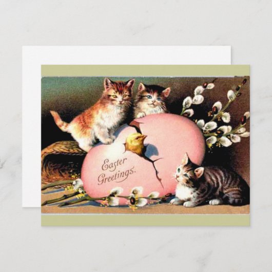 Oud - Pasen Groeten  Feestdagenkaart (Voorkant / Achterkant)