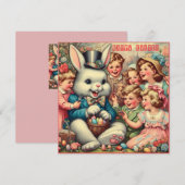 Oud Pasen ~HAPPY EASTER ~ Konijn ~ Feestdagenkaart (Voorkant / Achterkant)