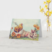 Oud Pasen Kaart (Gele Bloem)