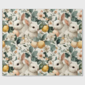 Oud Pasen Konijn Bloemmotief (9) Cadeaupapier (Vlak)