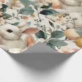 Oud Pasen Konijn Bloemmotief (9) Cadeaupapier (Hoek)