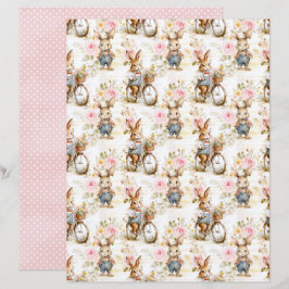 Oud Pasen Konijn Scrapbook Papier