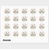 Oud Pasen Lam Pastel Eieren Ronde Sticker (Vel)