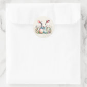Oud Pasen Lam Pastel Eieren Ronde Sticker (Tas)
