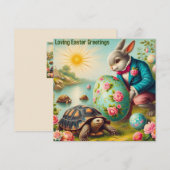 Oud Pasen ~LIEVE PASEN GROETEN ~ Konijn ~ Feestdagenkaart (Voorkant / Achterkant)