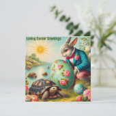 Oud Pasen ~LIEVE PASEN GROETEN ~ Konijn ~ Feestdagenkaart (Staand voorkant)