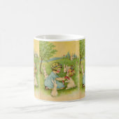 Oud Pasen, meisjeshoedje op konijn Koffiemok (Center)