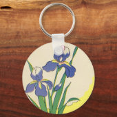 Oud Pasen, Paarse Tuin Iris Bloemen Sleutelhanger (Voorkant)