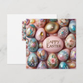 Oud Pasen ~ PASTE GREETENS ~ Paaseieren ~ Feestdagenkaart (Voorkant / Achterkant)