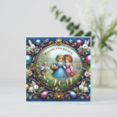 Oud Pasen ~PEST UW VREDE TOE ~ Kinderen ~ Feestdagenkaart (Staand voorkant)