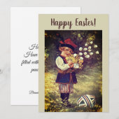 Oud Pasen Retro Bloemig Religieus Kaart (Voorkant / Achterkant)