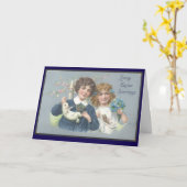 Oud Pasen Retro Groet Nostalgie Lente Kaart (Gele Bloem)