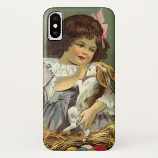Oud Pasen, Victoriaans meisje konijn eieren Case-Mate iPhone Case (Achterkant)