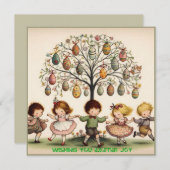 Oud Pasen ~ VOOR U MET PASEN ~ Kinderen Feestdagenkaart (Voorkant / Achterkant)