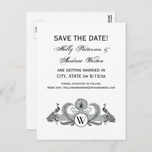 Oud Pauw Monogram Aankondigingskaart (Voorkant / Achterkant)