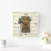 Oud pay phone wall clock vierkante klok (Huis)