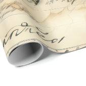 Oud perkament liefdesbrief met bloemen cadeaupapier (Rol Hoek)