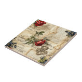 Oud perkament liefdesbrief met bloemen tegeltje (Zijkant)
