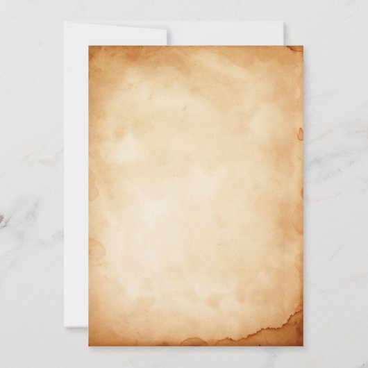 oud perkament met Roos bruiloft Kaart (Achterkant)