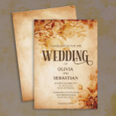  oud perkament met Roos bruiloft Kaart