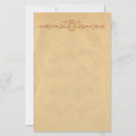Oud perkament met versiering briefpapier (Achterkant)