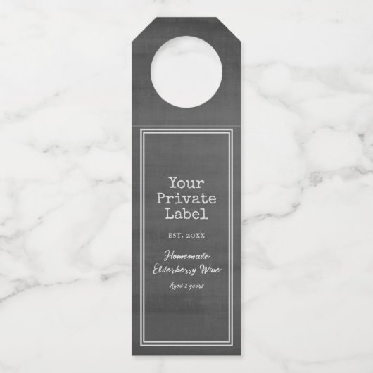  oud perkament Uw Privé Etiket Bo Flessenhanger (Voorkant)