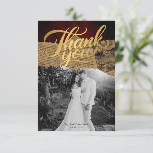  oud perkament, Victoriaans bedankkaart (Staand voorkant)