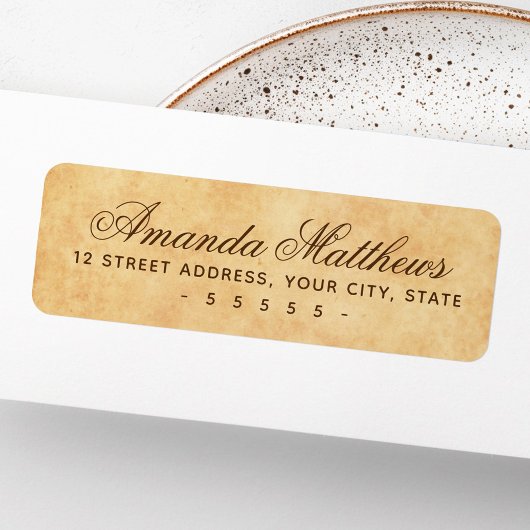 Oud perkamentpapier kalligrafie schrift adres etiket