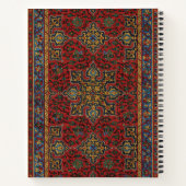 Oud Persisch Tapijtpatroon Rood Blauw Arabesk Notitieboek (Achterkant)