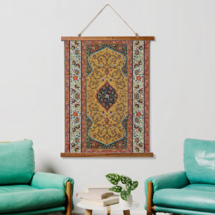Oud Perzisch Tapijt Elegant Ontwerp Hangend Wandkleed